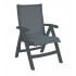 Grosfillex Belize Folding Sling Lounge Chair with Charcoal Frame